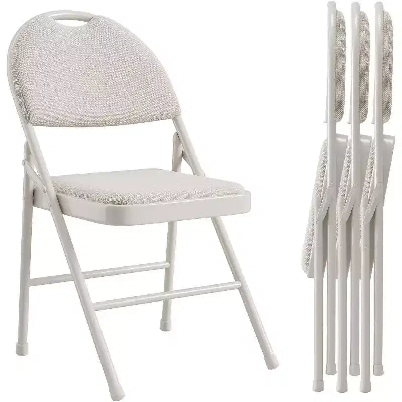 Lot de 4 Chaises Pliantes Rembourrées en Tissu, Chaises Pliantes en Métal avec Dossier Rembourré, Capacité de 159 kg, pour Événements Intérieurs et Extérieurs, Usage Commercial