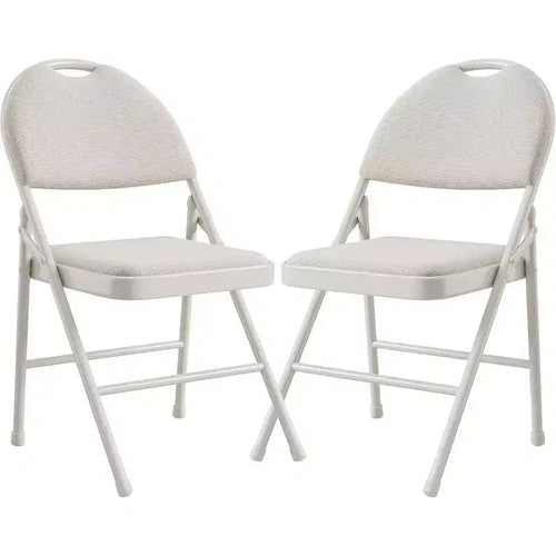 4 Pack Fabric Padded Folding Chairs, Metal Foldable Chairs with Padded Back, 350 lbs Capacity, for Indoor Outdoor Events, Commercial Use