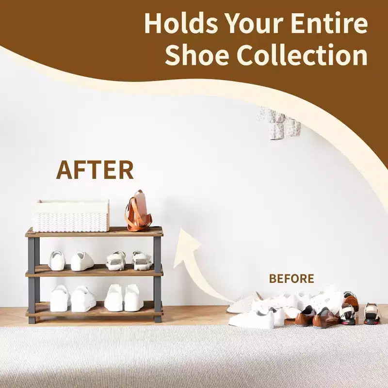 Range-chaussures 3 niveaux pour 9 paires, aucun outil nécessaire