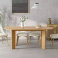 PexFix 67 x 33.5 Oak Solid Wood Farmhouse Dining Table Oval Wood Top for Modern Dining Rooms & Family Gatherings