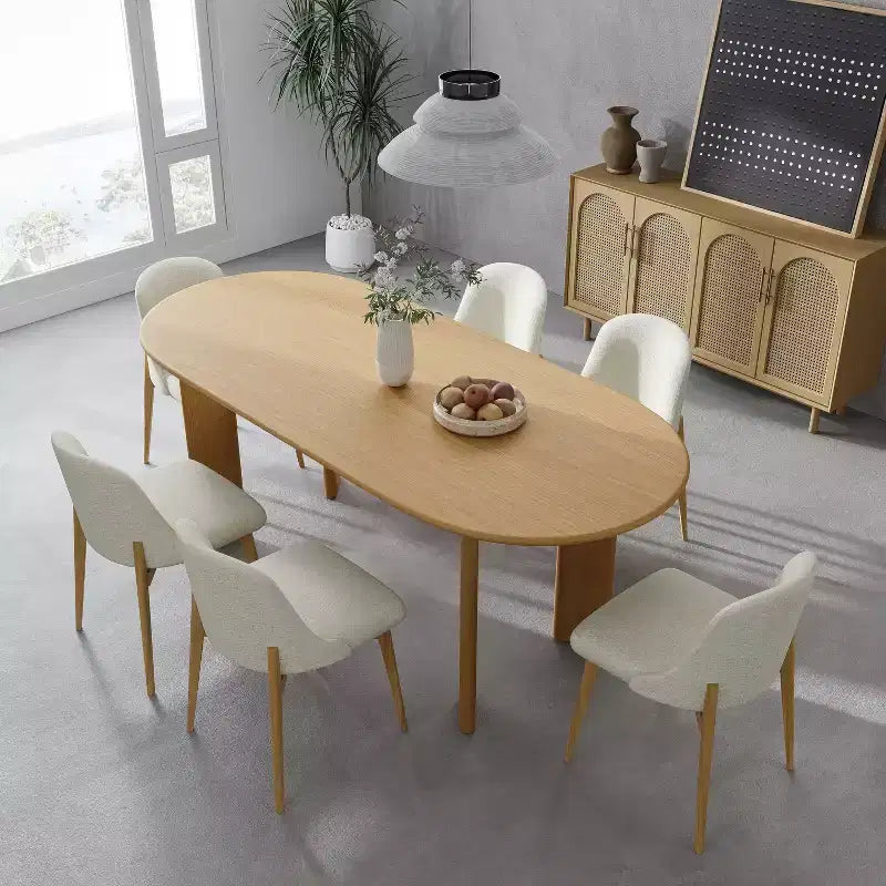 Table de salle à manger ovale 67 x 33,5 en chêne massif de style ferme pour salles à manger modernes