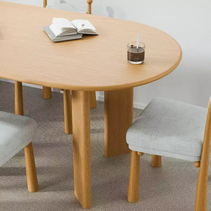 Table de salle à manger ovale 67 x 33,5 en chêne massif de style ferme pour salles à manger modernes
