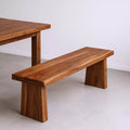 Banc de salle à manger en bois massif marron à bords naturels 75 po