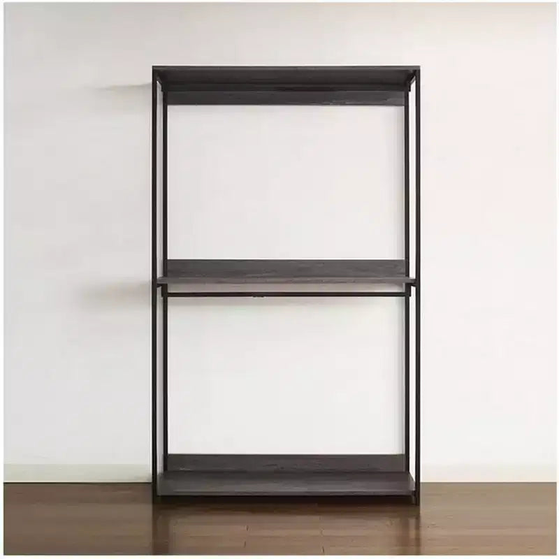 Meuble de rangement pour dressing en bois composite noir, 77,7 po (H) x 111 po (L), avec bacs de rangement