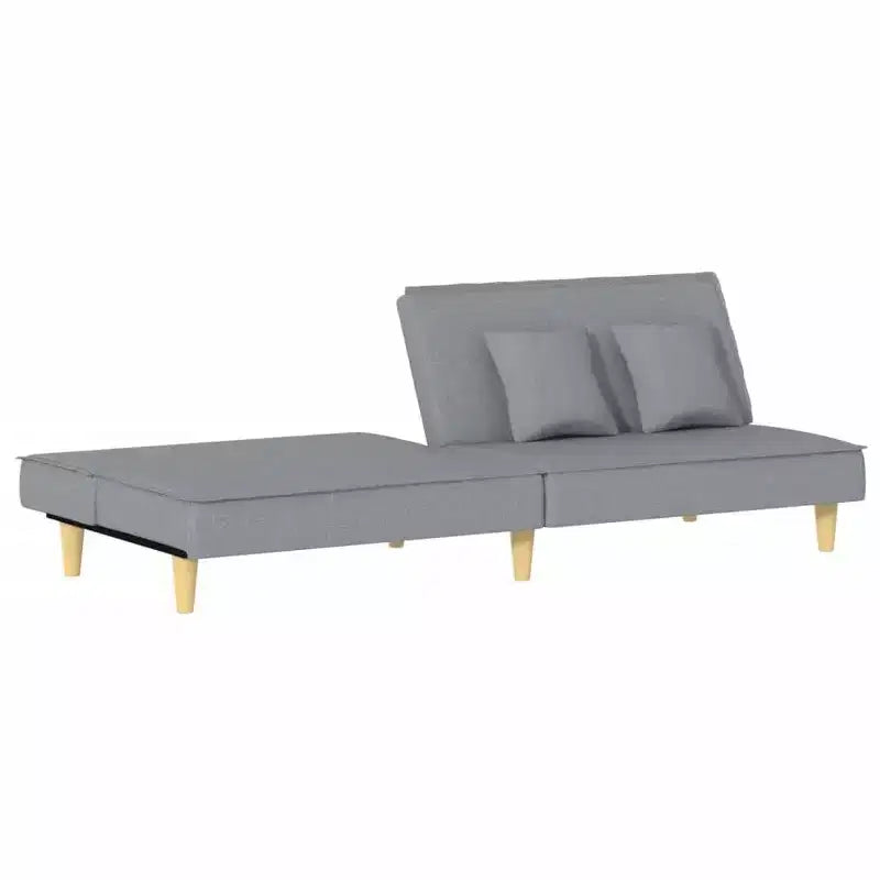 Canapé-lit Tissu gris clair (100 % polyester), contreplaqué, densité moyenne