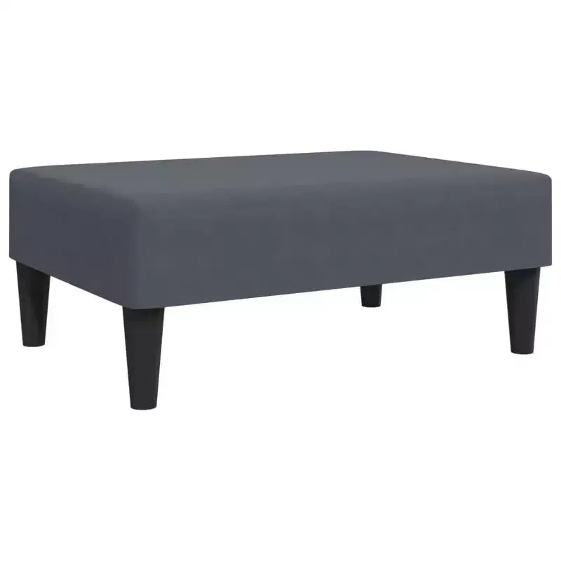 Canapé convertible 2 places en velours gris foncé avec pouf – Lit double moelleux, dossier réglable, cadre en bois robuste