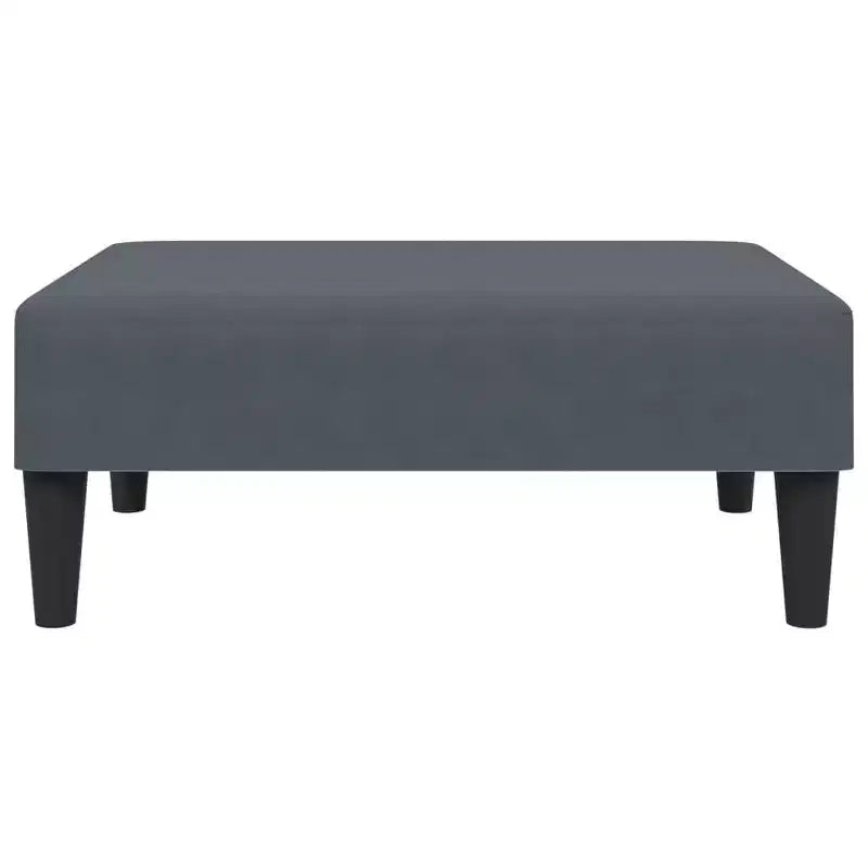 Canapé convertible 2 places en velours gris foncé avec pouf – Lit double moelleux, dossier réglable, cadre en bois robuste