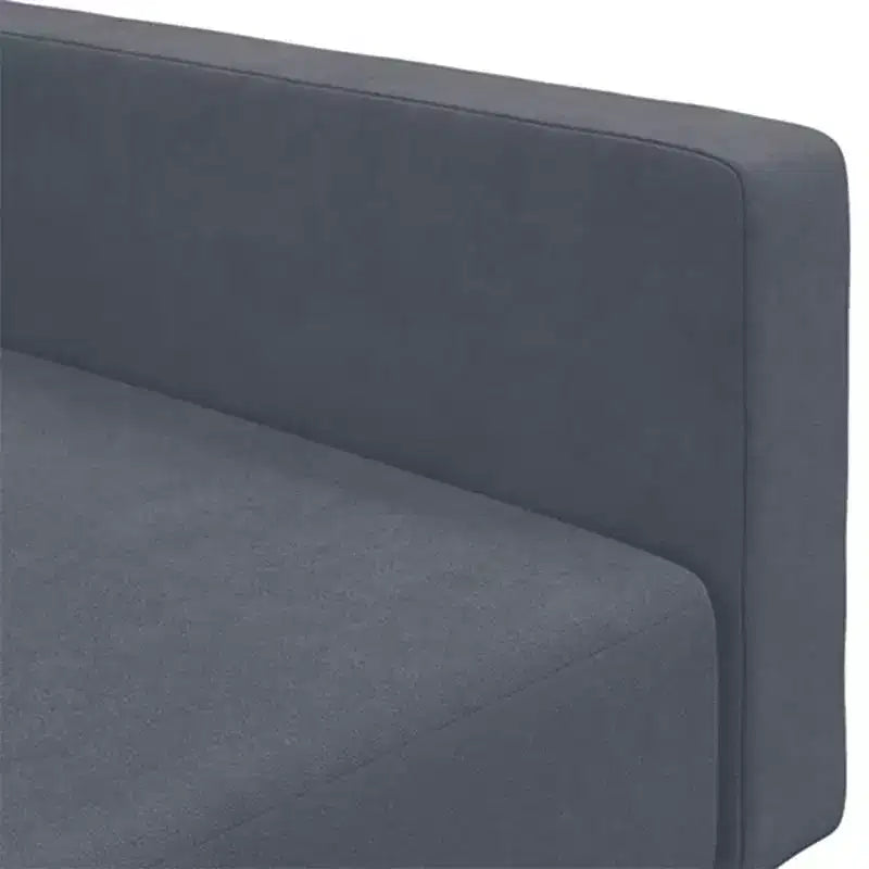 Canapé convertible 2 places en velours gris foncé avec pouf – Lit double moelleux, dossier réglable, cadre en bois robuste