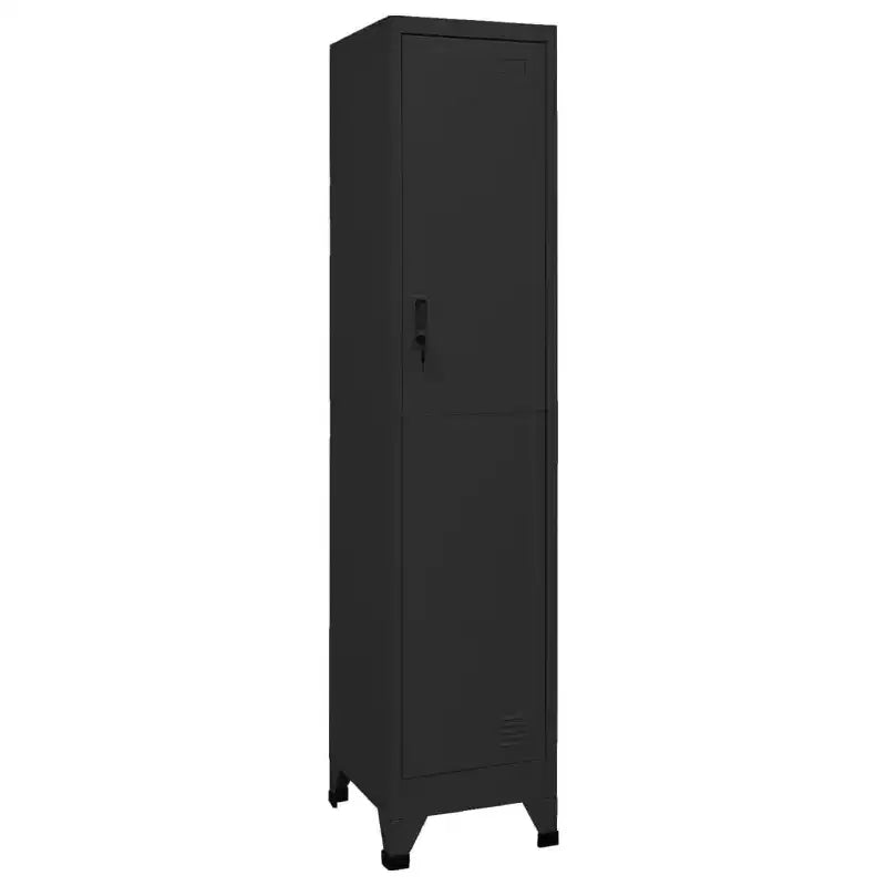 Armoire de rangement casier en acier noir de taille moyenne, rectangulaire