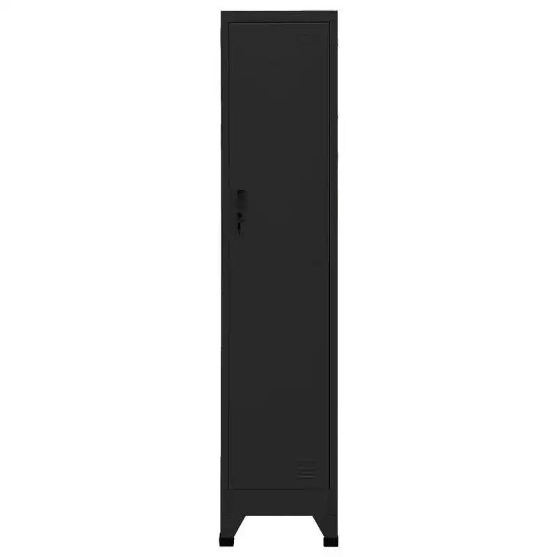 Armoire de rangement casier en acier noir de taille moyenne, rectangulaire