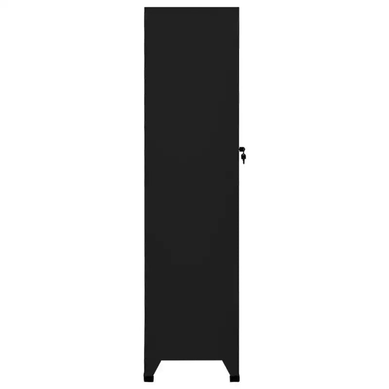 Armoire de rangement casier en acier noir de taille moyenne, rectangulaire