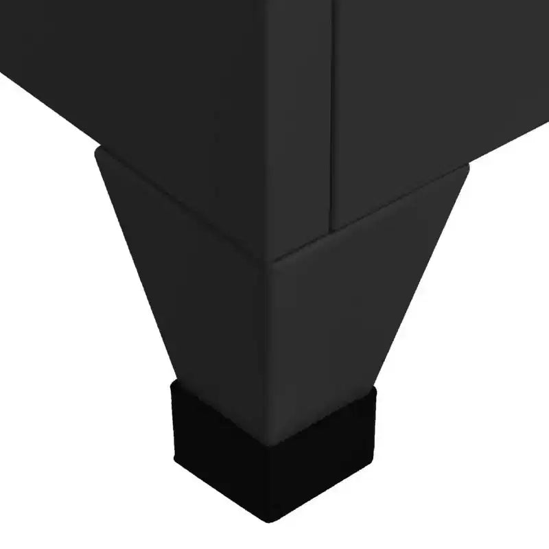 Armoire de rangement casier en acier noir de taille moyenne, rectangulaire