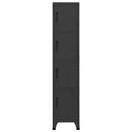 vidaXL Locker Cabinet | Steel | Anthracite | 15x17.7x70.9 | 4 Lockable Doors | Name Tag Holders | Office, School, Gym Storage Solution