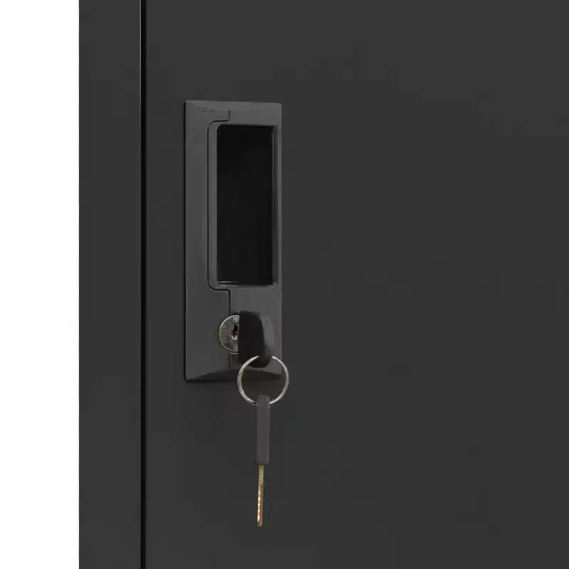Armoire Vestiaire | Acier | Anthracite | 15x17.7x70.9 | 4 Portes Verrouillables | Porte-Étiquettes | Solution de Rangement pour Bureau, École, Salle de Sport