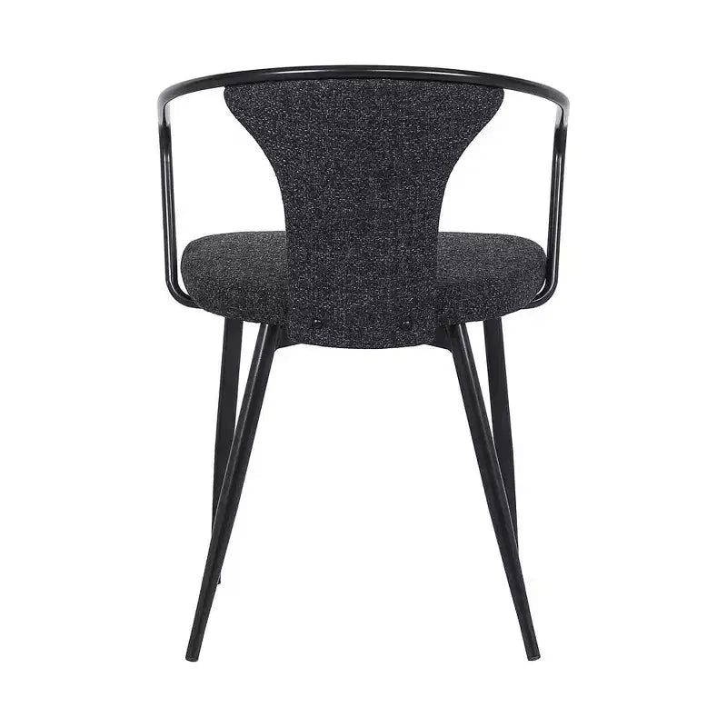 Chaise de salle à manger contemporaine Francis, finition thermolaquée noire et tissu noir