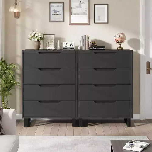 4 commodes de chambre, commode haute de 105 cm, meuble à tiroirs vertical indépendant avec rangement, commode de rangement en bois pour salon