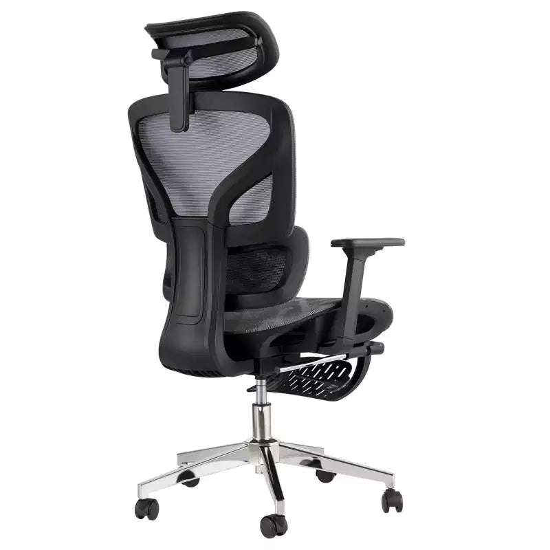 Fauteuil de bureau ergonomique à dossier haut en maille de 3e génération avec repose-pieds, accoudoirs réglables en 4D et support lombaire dynamique pour bureau à domicile