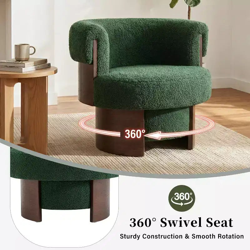 Fauteuil pivotant à 360°, fauteuil baril, fauteuil simple, fauteuil club rembourré, fauteuil de salon