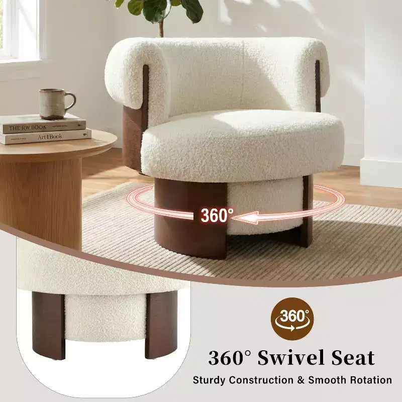 Fauteuil pivotant à 360°, fauteuil baril, fauteuil simple, fauteuil club rembourré, fauteuil de salon