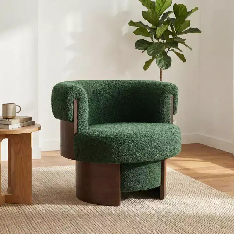 Fauteuil pivotant à 360°, fauteuil baril, fauteuil simple, fauteuil club rembourré, fauteuil de salon