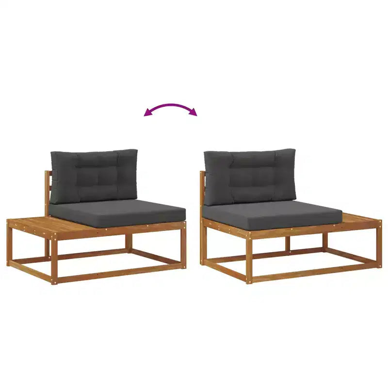 Canapé d'extérieur avec coussin naturel 45,28 x 32,68 x 28,74 po