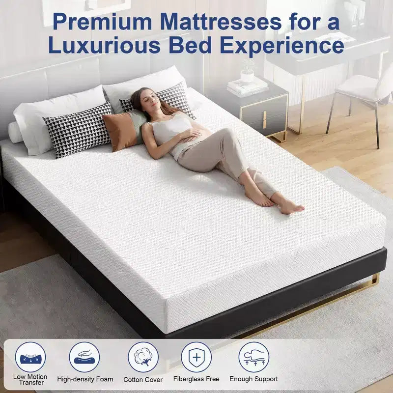 Matelas très ferme King Size 25 cm, matelas en mousse haute densité Premier en boîte, matelas de soutien pour le mal de dos, soulagement de la pression