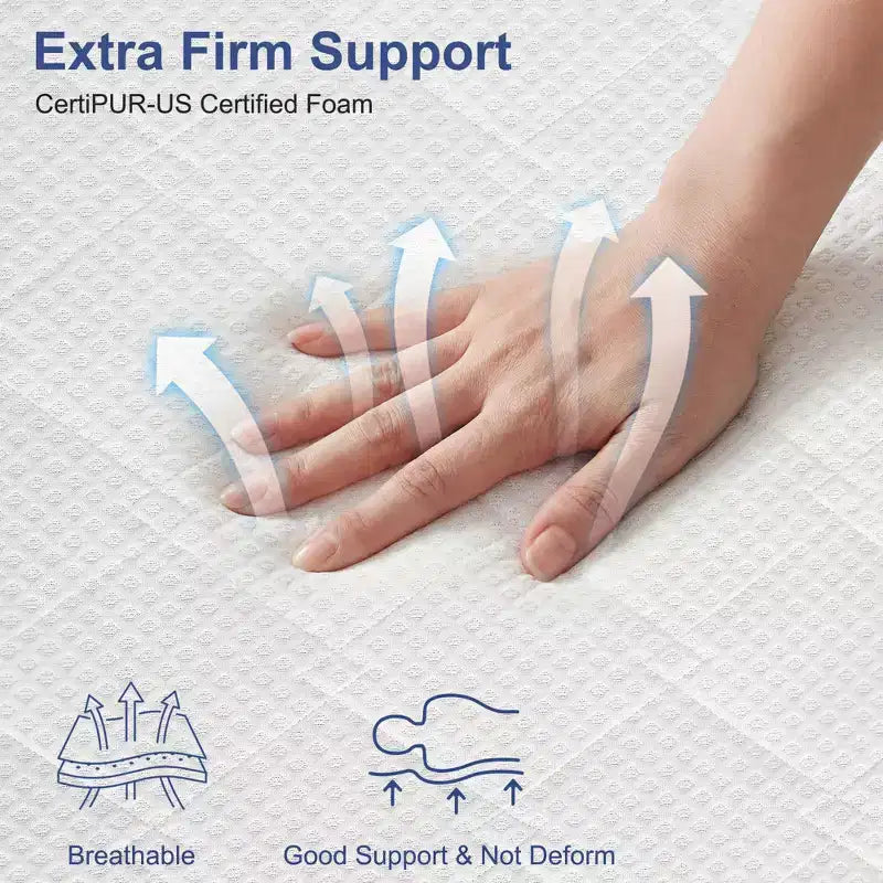 Matelas très ferme King Size 25 cm, matelas en mousse haute densité Premier en boîte, matelas de soutien pour le mal de dos, soulagement de la pression