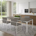 Table à manger en bois et fer, gris et blanc, 46