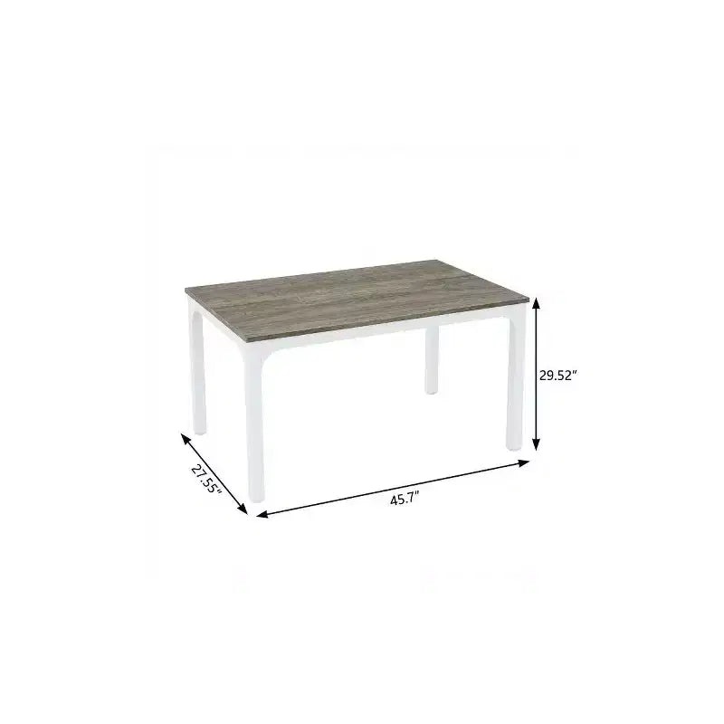 Table à manger en bois et fer, gris et blanc, 46