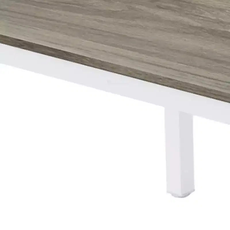 Table à manger en bois et fer, gris et blanc, 46