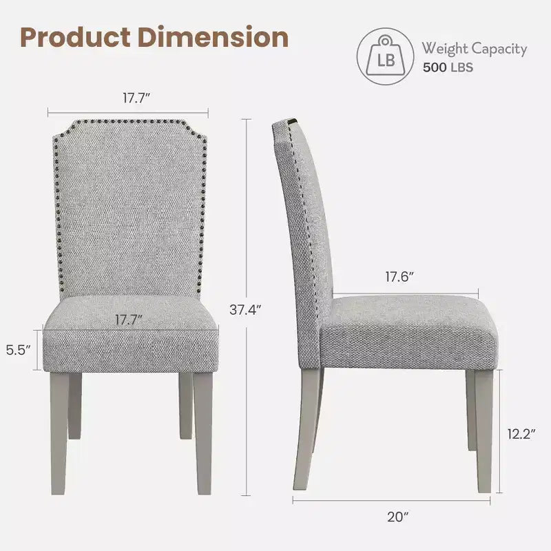 Chaises de salle à manger modernes rembourrées. Chaises de cuisine modernes en tissu tressé pour table à manger. Chaise de salle à manger confortable pour salon de la maison. Gris