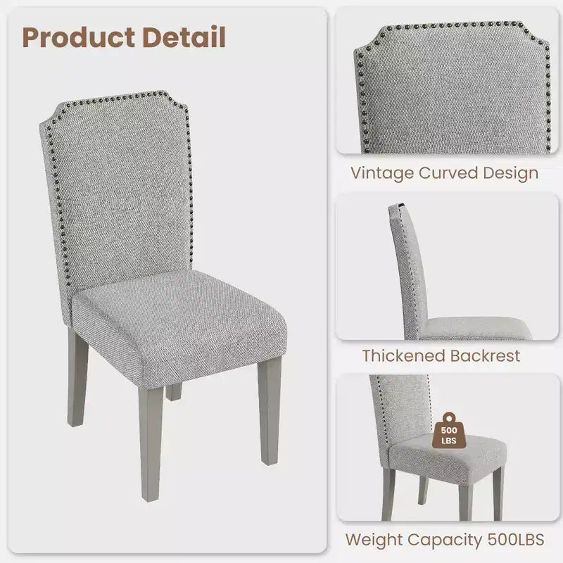 Chaises de salle à manger modernes rembourrées. Chaises de cuisine modernes en tissu tressé pour table à manger. Chaise de salle à manger confortable pour salon de la maison. Gris