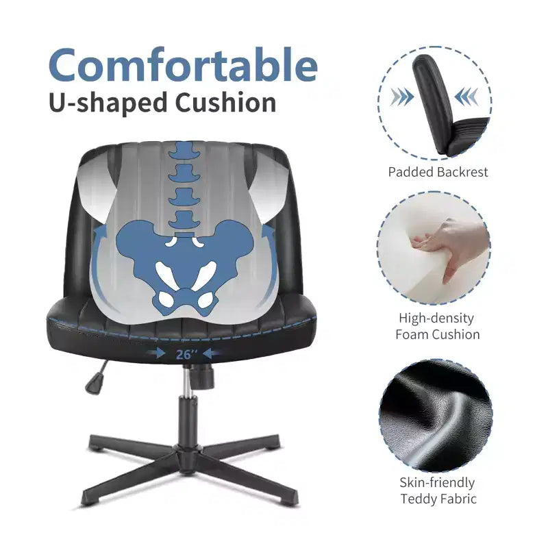 Chaise ergonomique avec assise large et coussin moelleux en éponge haute densité