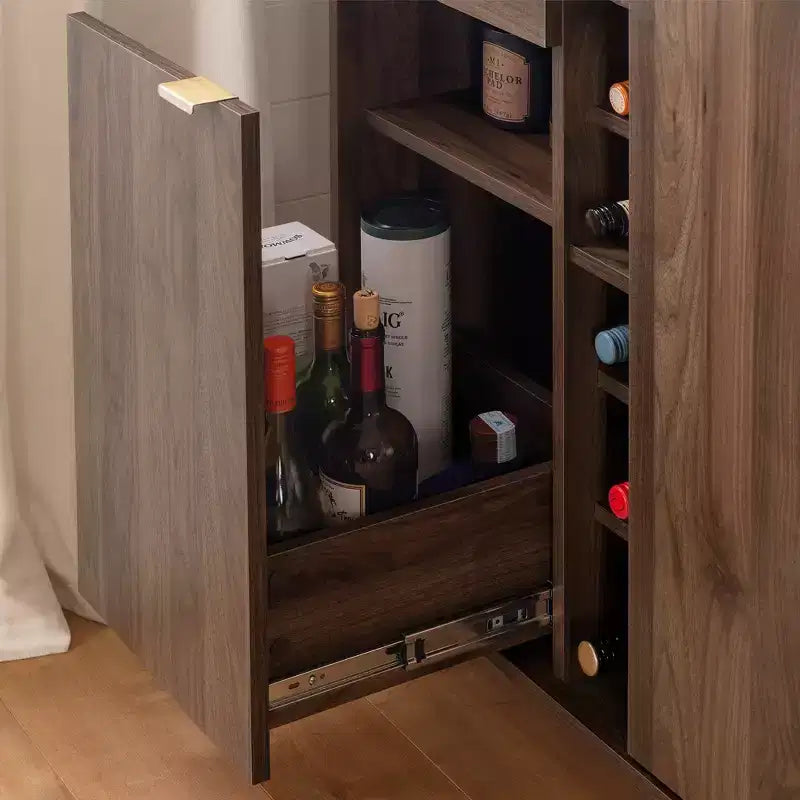 Bahut 2 portes avec rangements Noyer