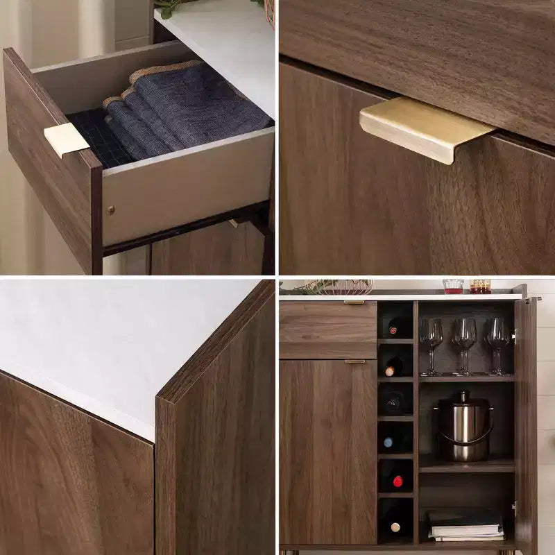 Bahut 2 portes avec rangements Noyer