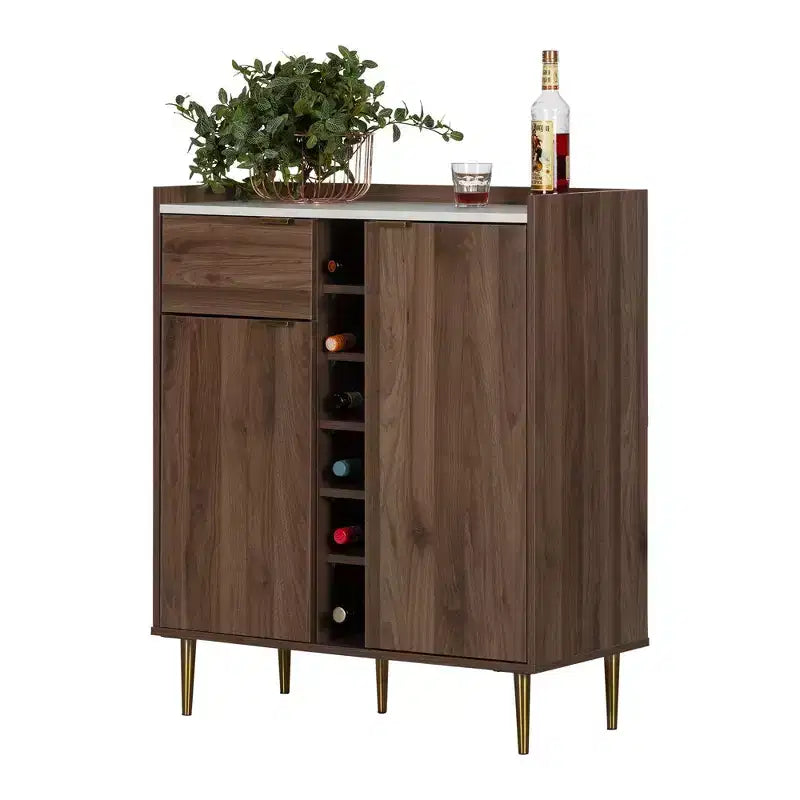 Bahut 2 portes avec rangements Noyer