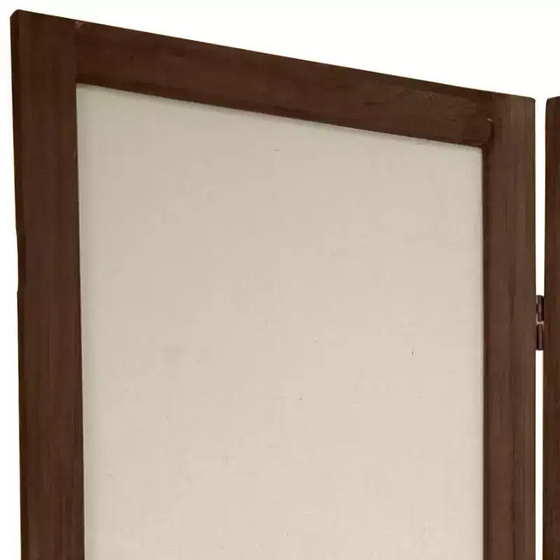 Paravent en tissu à treillis ouvert à 4 panneaux, de 1,68 m de hauteur, couleur marron brûlé - Cadre en bois dur, aucun assemblage requis