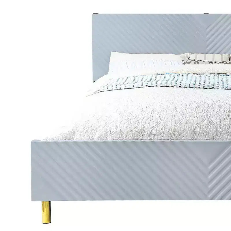 Lit Queen Gaines Gris Haute Brillance
