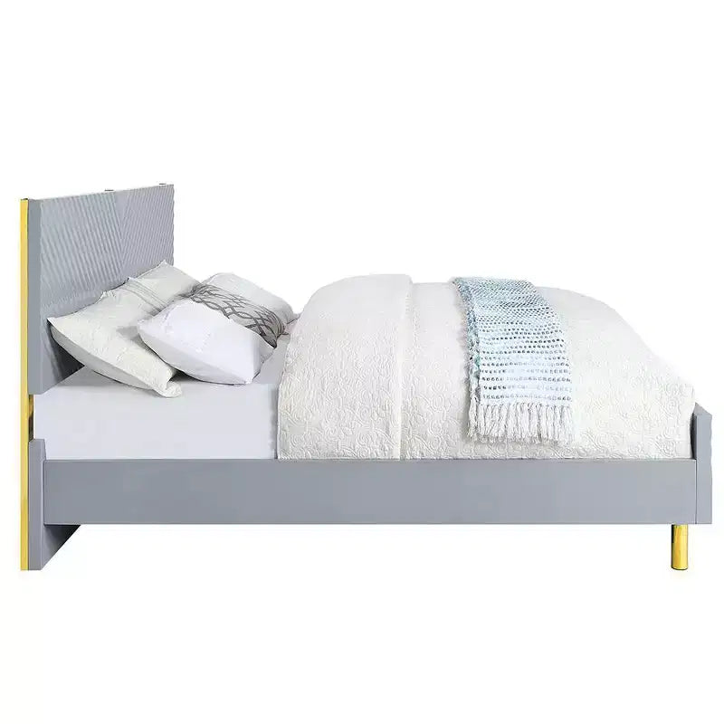 Lit Queen Gaines Gris Haute Brillance