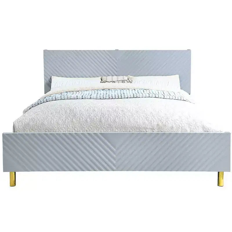 Lit Queen Gaines Gris Haute Brillance