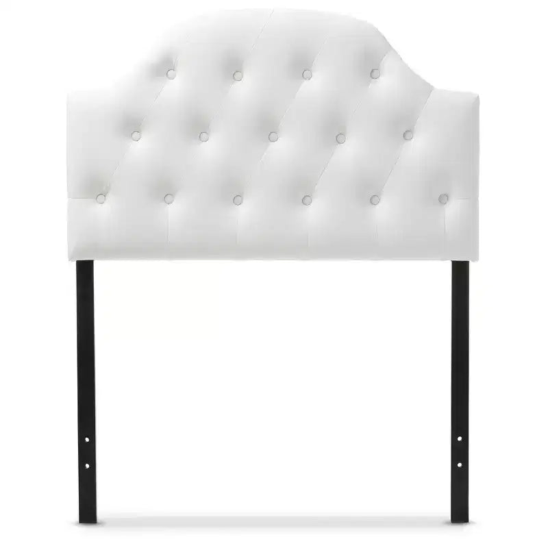 Tête de lit festonnée capitonnée en similicuir Morris, style moderne et contemporain