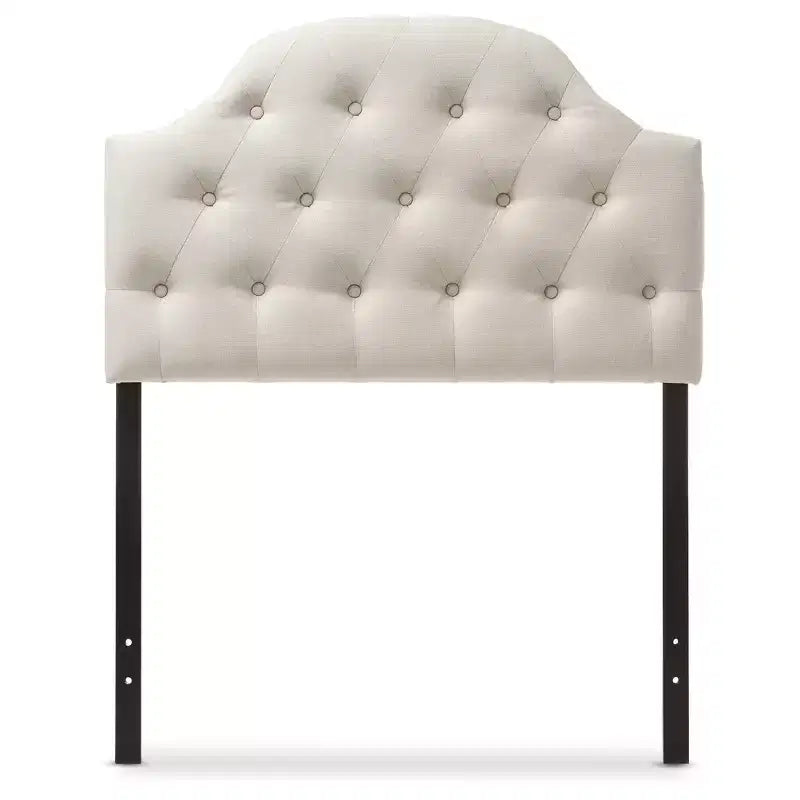 Tête de lit festonnée capitonnée en similicuir Morris, style moderne et contemporain