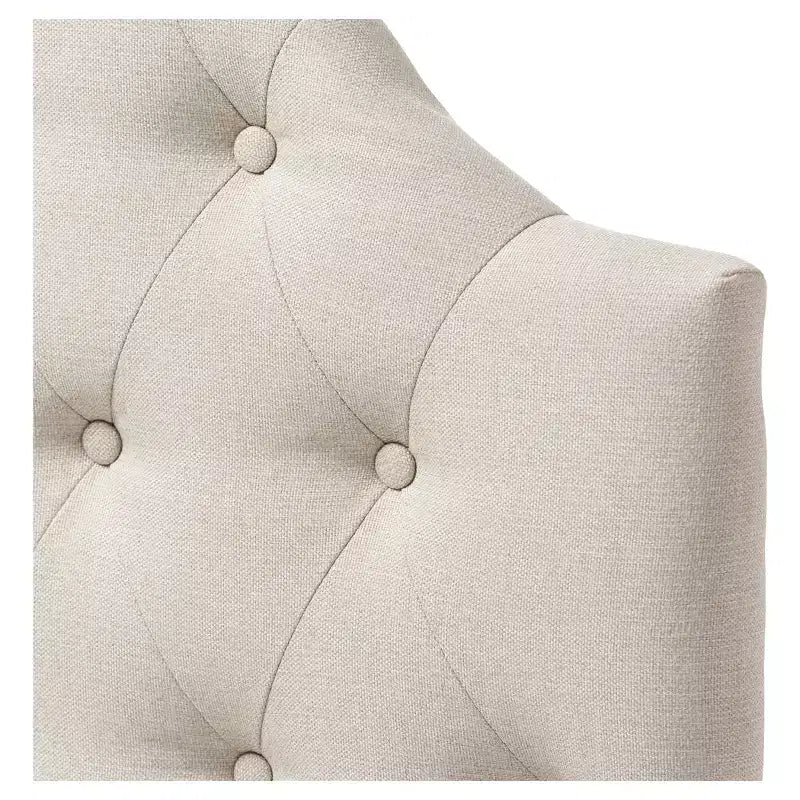 Tête de lit festonnée capitonnée en similicuir Morris, style moderne et contemporain
