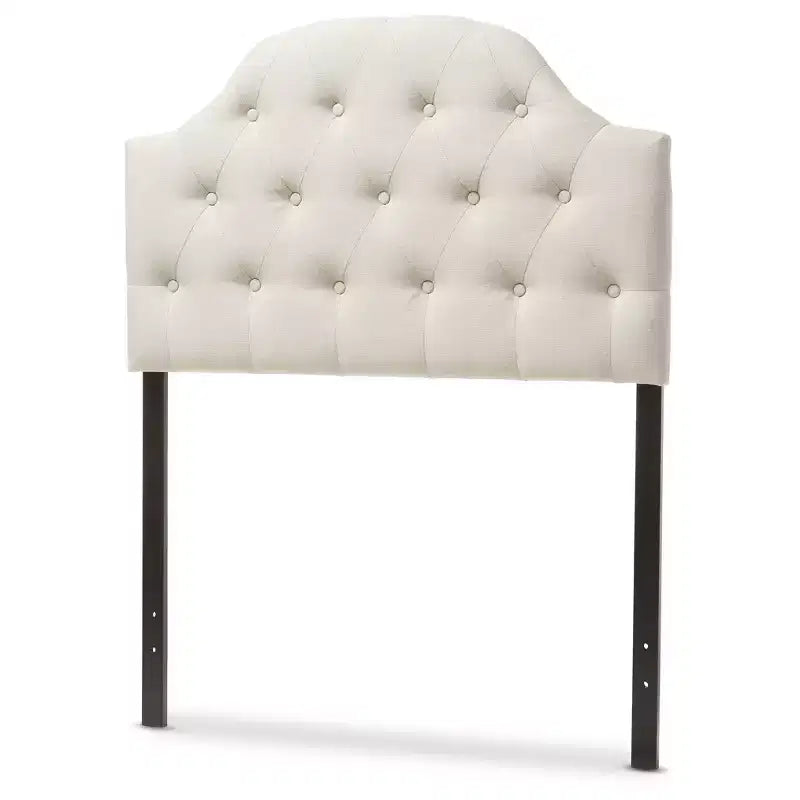 Tête de lit festonnée capitonnée en similicuir Morris, style moderne et contemporain