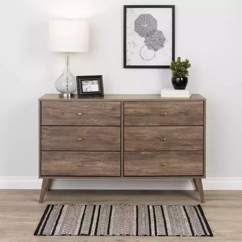 Commode Mid-Century Moderne à 6 tiroirs