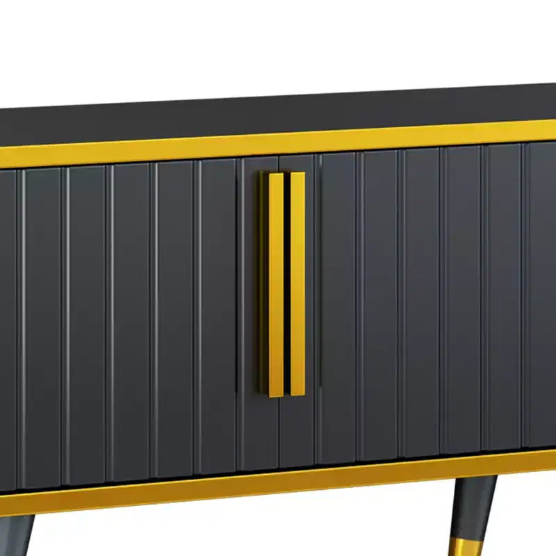 Meuble TV minimaliste de 78,8 po avec étagère de rangement ouverte pour téléviseurs jusqu'à 85 po, console multimédia pratique avec un tiroir et 2 armoires